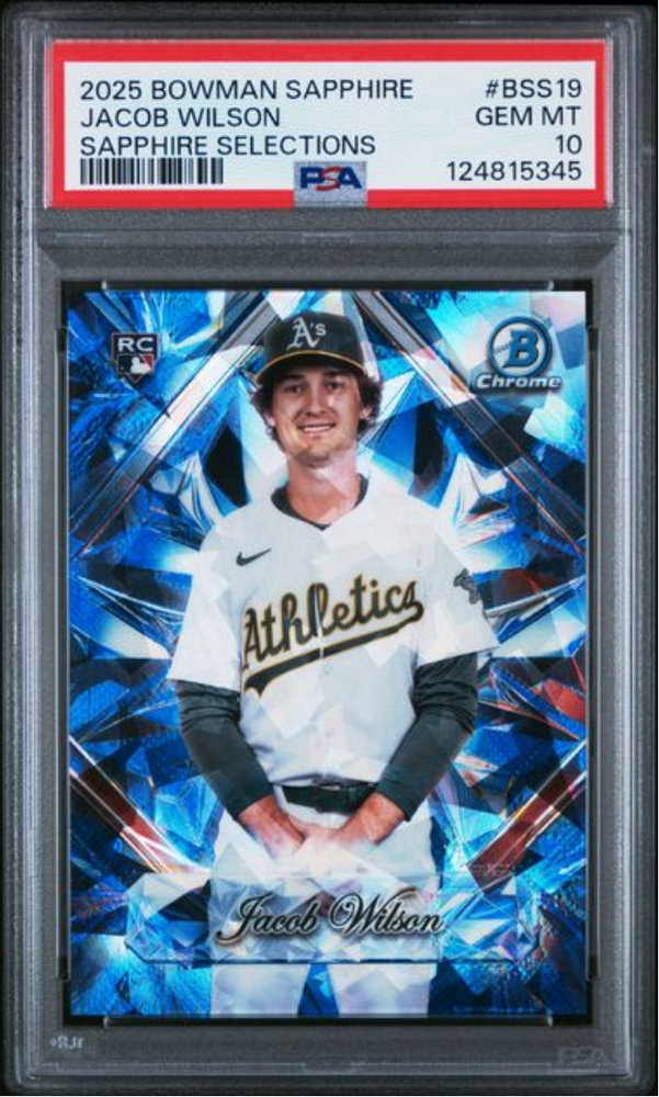 Graded 2025 Topps Bowman Sapphire Jacob Wilson #BSS19 Sapphire Selections Rookie RC Baseball Card PSA 10 Gem Mint