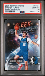Graded 2025 Topps Chrome Cooper Flagg #SF21 Sleek Finishers Rookie RC Basketball Card PSA 10 Gem Mint