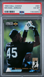 Graded 1994 Collector's Choice Michael Jordan #661 Rookie RC Baseball Card PSA 6 EX Mint