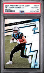 Graded 2025 Panini NSCC VIP Gold Tetairoa McMillan #RC9 Prizm Rookie RC Football Card PSA 10 Gem Mint