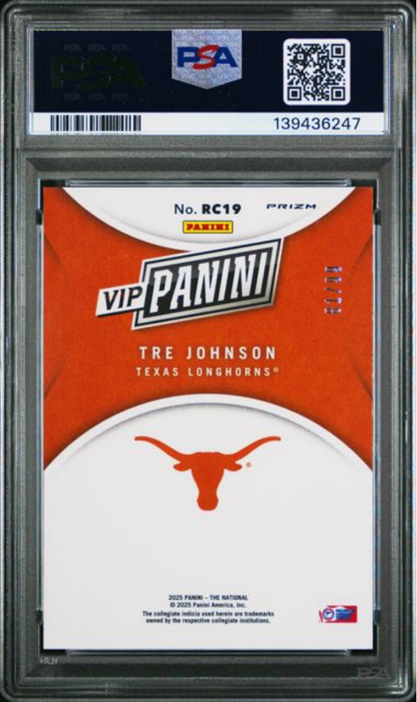 Graded 2024 Panini NSCC VIP Gold Tre Johnson #RC19 Red Sparkle /99 Rookie RC Basketball Card PSA 10 Gem Mint