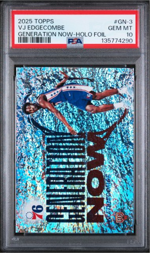 Graded 2025 Topps VJ Edgecombe #GN3 Generation Now Holo Foil Rookie RC Basketball Card PSA 10 Gem Mint