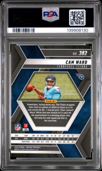 Graded 2025 Panini Mosaic Cam Ward #382 Rookie RC Football Card PSA 10 Gem Mint