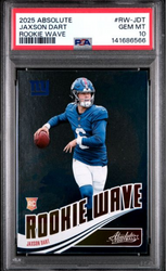 Graded 2025 Panini Absolute Jaxson Dart #RWJDT Rookie Wave Rookie RC Football Card PSA 10 Gem Mint