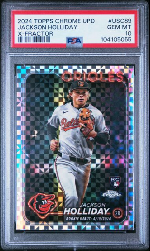 Graded 2024 Topps Chrome Update Jackson Holliday #USC89 Xfractor Rookie RC Baseball Card PSA 10 Gem Mint