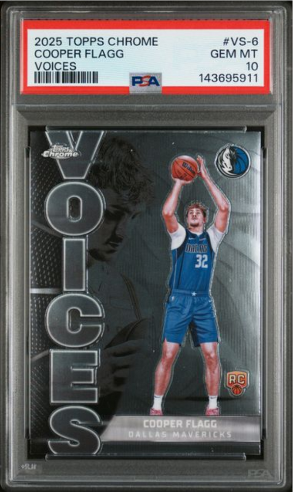 Graded 2025 Topps Chrome Cooper Flagg #VS6 Voices Rookie RC Basketball Card PSA 10 Gem Mint