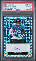 Graded 2025 Panini Mosaic Travis Hunter #RS-THR Rookie Scripts Rookie RC Football Card PSA 10 Gem Mint