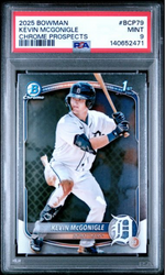 Graded 2025 Topps Bowman Kevin McGonigle #BCP79 Chrome Prospects Rookie RC Baseball Card PSA 9 Mint