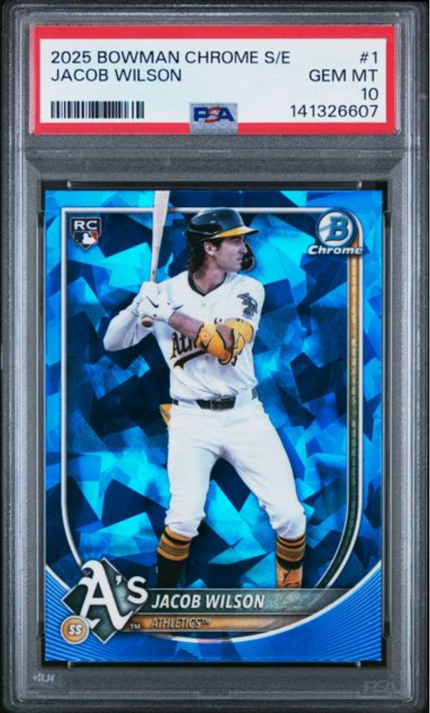 Graded 2025 Topps Bowman Chrome S/E Jacob Wilson #1 Rookie RC Baseball Card PSA 10 Gem Mint