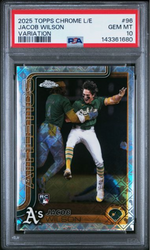 Graded 2025 Topps Chrome L/E Jacob Wilson #96 Variation Rookie RC Baseball Card PSA 10 Gem Mint