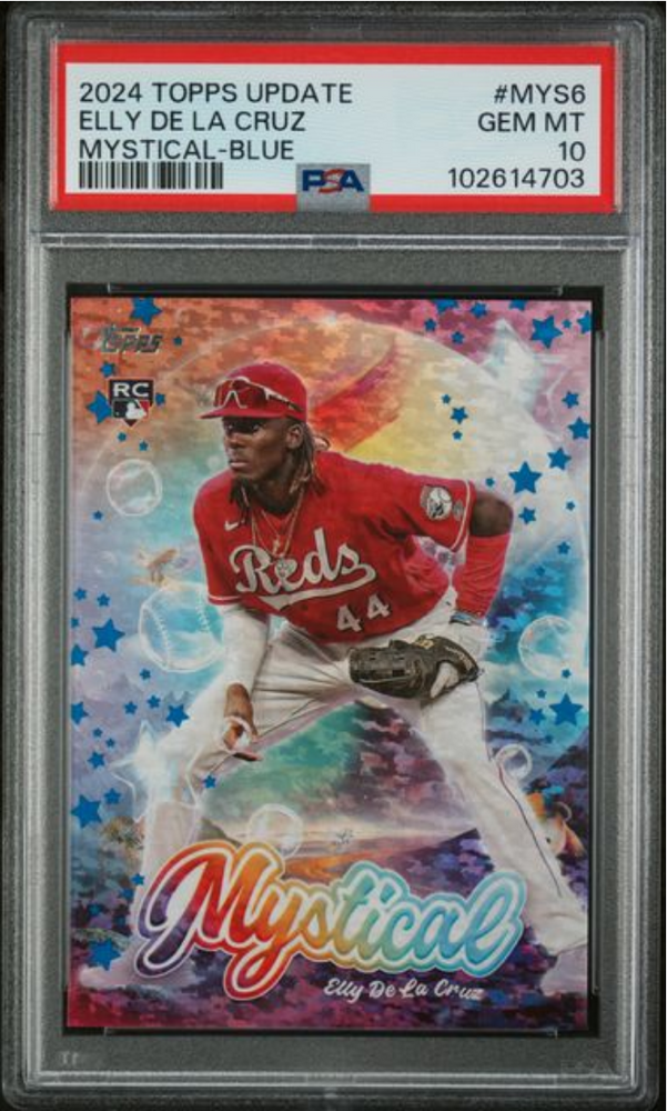 Graded 2024 Topps Update Elly De La Cruz #MYS6 Mystical Blue Rookie RC Baseball Card PSA 10 Gem Mint