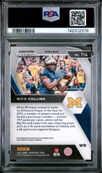Graded 2021 Panini Prizm Draft Picks Nico Collins #114 Red/White/Blue Prizm Rookie RC Football Card PSA 10 Gem Mint