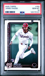 Graded 2025 Topps James Wood #181 Rookie RC Baseball Card PSA 10 Gem Mint