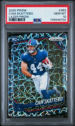 Graded 2025 Panini Prizm Cam Skattebo #363 Lazer Prizm Rookie RC Football Card PSA 10 Gem Mint