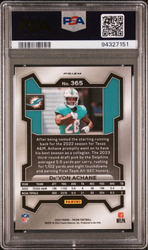 Graded 2023 Panini Prizm Devon Achane #365 Neon Green Pulsar Rookie RC Football Card PSA 10 Gem Mint