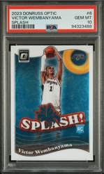 Graded 2023 Panini Donruss Optic Victor Wembanyama #6 Splash Rookie RC Basketball Card PSA 10 Gem Mint