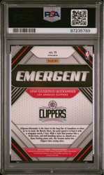 Graded 2018 Panini Prizm Shai Gilgeous-Alexander #11 Emergent Silver Prizm Rookie RC Basketball Card PSA 10 Gem Mint