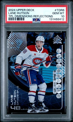 Graded 2024 Upper Deck Lane Hutson #TDR6 TPL Dimensions Reflections Rookie RC Hockey Card PSA 10 Gem Mint