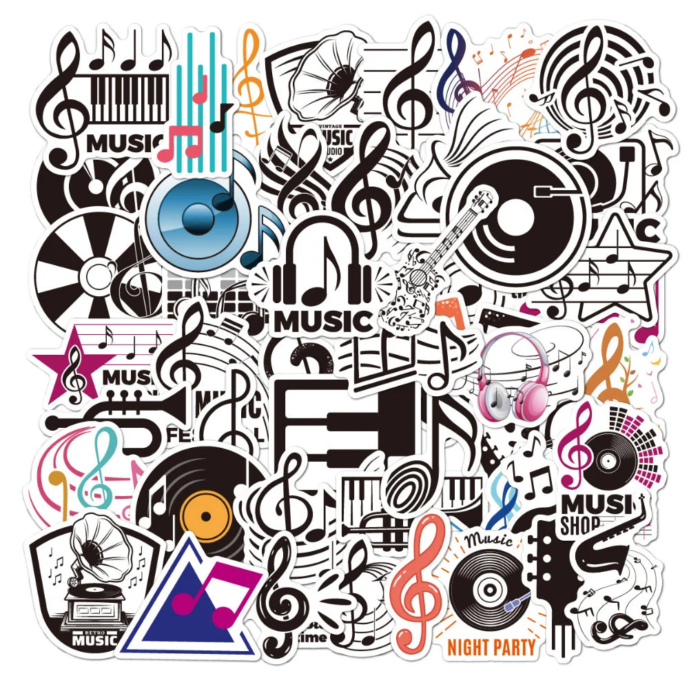10/50Pcs Motivational Music Stickers Inspirational Phrases DIY Waterproof Phone Notebook Guitar Car Bike Wall Graffiti Decals (Online Order Only)
