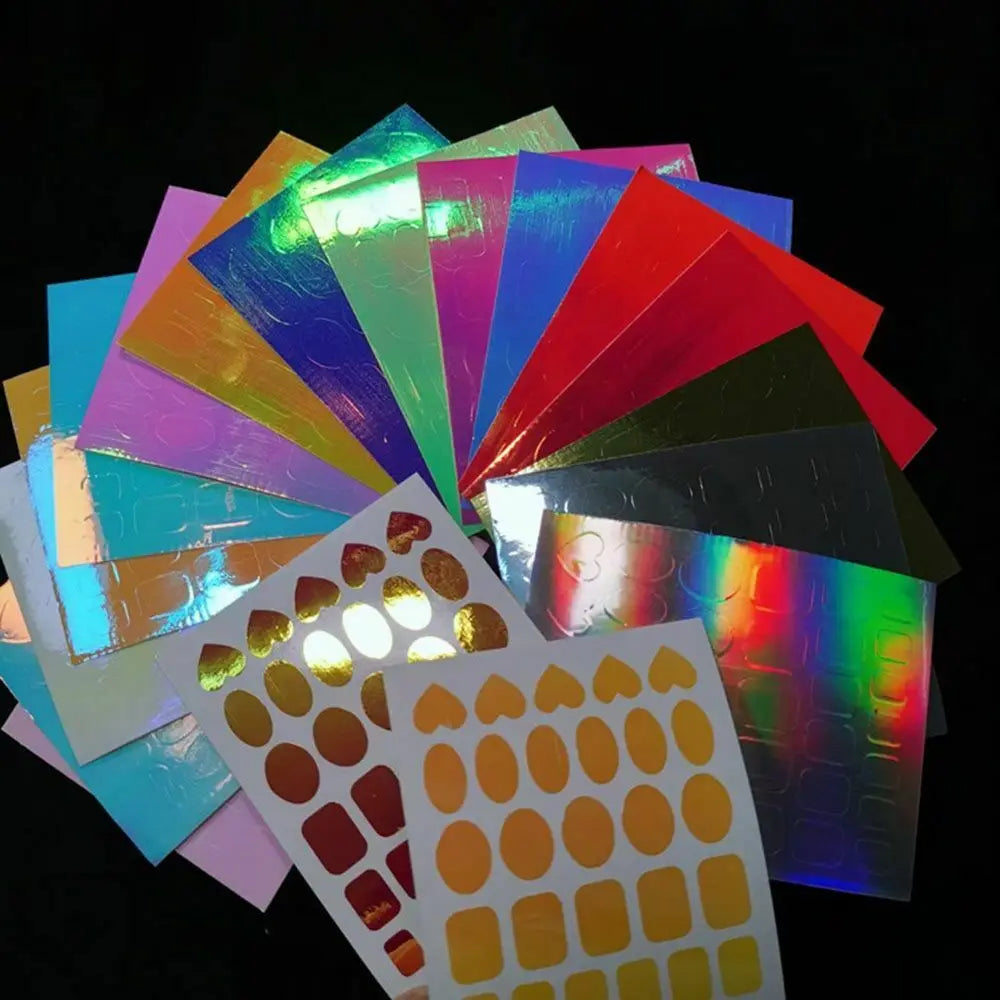10/11/16Pcs Vibrant Aurora Holographic Nail Foils Ice Cube Cellophane Laser Jewelry Candy Nail Stickers Chameleon Manicure Decor (ONLINE ORDER ONLY)
