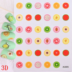 1Pc Sweet Cute Fresh Red Cherry Pattern Nail Stickers Self Adhesive Fruit Design Decals Women & Girls Homemade Manicure Supplies (ONLINE ORDER ONLY)