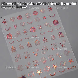 Jellyfish Schools of Fish Shoal Mermaid Tail Seahorse Dreamy Ocean Starfish Shell Coral Adhesive Nail Art Sticker Manicure Decal (ONLINE ORDER ONLY)