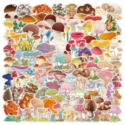 Cartoon Mushroom Stickers for Laptop Phone Scrapbook Luggage Guitar Kids (Online Order Only)
