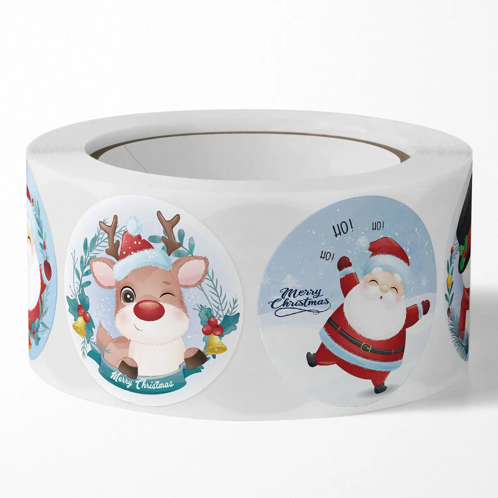 100-500Pcs Cartoon Merry Christmas Sticker Santa Adhesive Decorative Stickers for Xmas Gifts Envelop Seals Cards Packages (ONLINE ORDER ONLY)