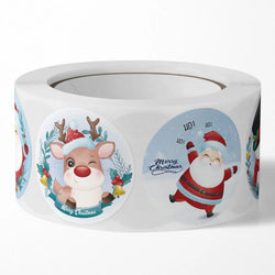 100-500Pcs Cartoon Merry Christmas Sticker Santa Adhesive Decorative Stickers for Xmas Gifts Envelop Seals Cards Packages (ONLINE ORDER ONLY)