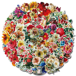 10/50Pcs Cartoon Flower Plants Stickers Laptop Skateboard Decoration Styling Vinyl Decals DIY scrapbooking album Sticker (ONLINE ORDER ONLY)