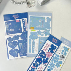 Korean Ins Creative Denim Pattern Stickers Scrapbooking Idol Album Decoration Sticker Aesthetic Personalized Kawaii Stationery (ONLINE ORDER ONLY)
