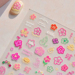 Wealthy Rich Snake Flower Coin Yuanbao Good Luck Blessing Fu Character Self Adhesive Nail Art Stickers Rhinestone Manicure Decal (ONLINE ORDER ONLY)