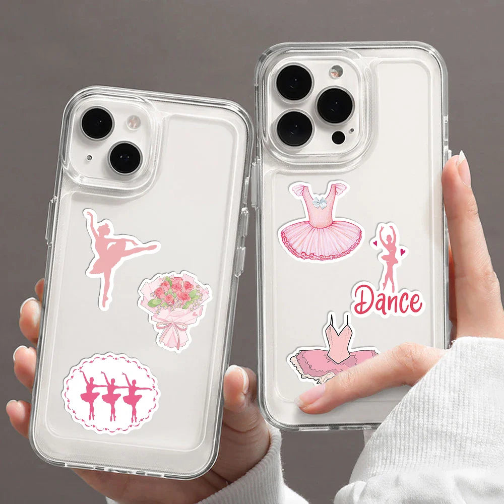 50pcs Cute Pink Ballet Dance Girls Stickers DIY Decoration For Laptop Notebook Suitcase Laptop Phone Sticker Toy Art Decals ﻿ (ONLINE ORDER ONLY)