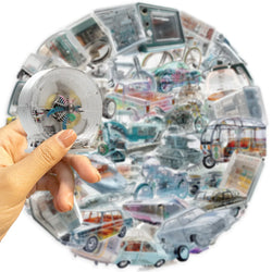 50PCS Future Technology Machinery Stickers PET Decals Scrapbook Suitcase Luggage Motorcycles Bike Waterproof Graffiti Sticker﻿ (Online Order Only)