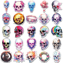 10/30/50pcs Cool Cartoon Skull Waterproof Stickers Skateboard Car Phone Laptop Luggage Motorcycle Bike Decoration Sticker Decals (ONLINE ORDER ONLY)