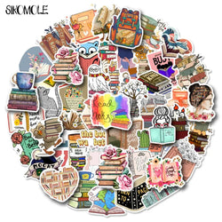 Diary Book Reading Stickers 10/30/50PCS Notebook Motorcycle Skateboard Computer Luggage Decal (Online Order Only)