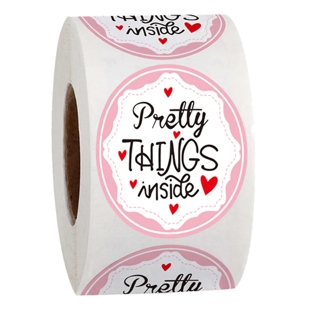 500pcs/roll Handmade with Love Letter Stickers Thank You Stickers Labels Wedding Box Gift Packing Decoration Stationery Stickers (ONLINE ORDER ONLY)