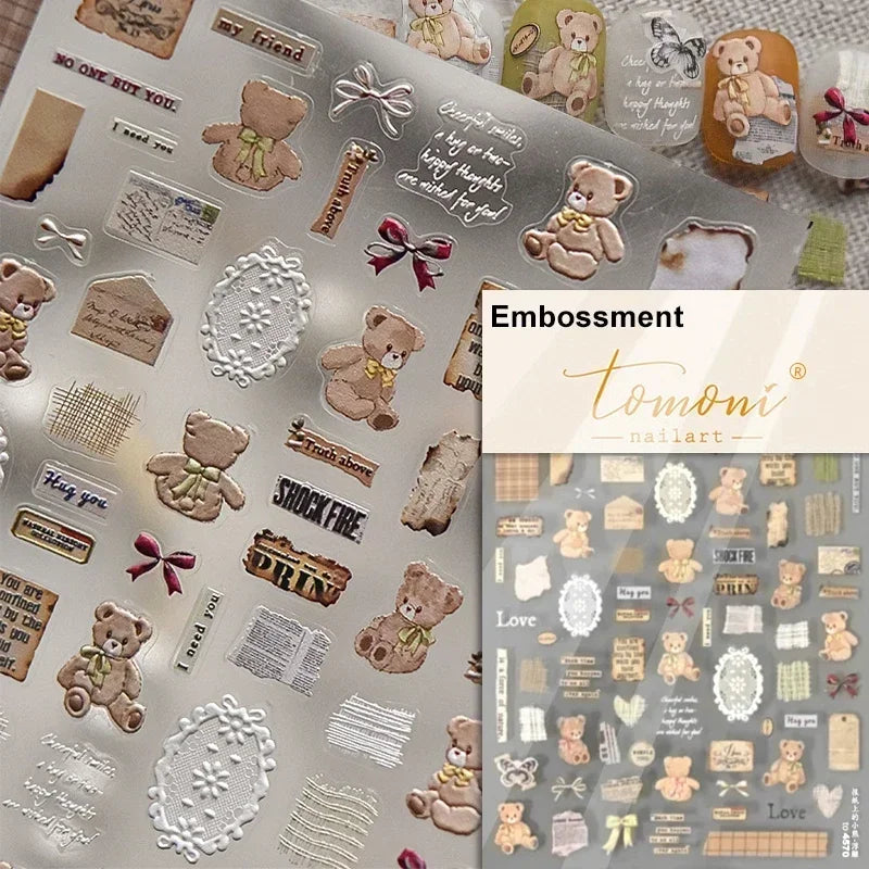 Cookies Chocolate Love Heart Flower Bowknot Rabbit Bunny Lace Bear Star Bouquet Rabbit Adhesive Nail Art Sticker Manicure Decal (ONLINE ORDER ONLY)