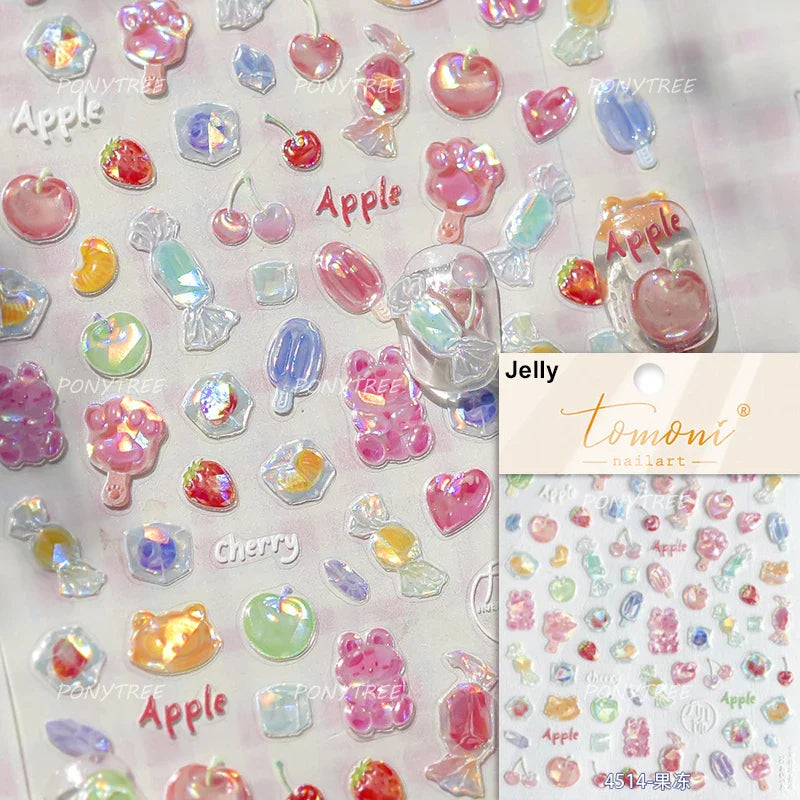 Sweet Cookies Biscuit Snack Delicious Doughnut Savoury Food Bicky Croissant Cheese Pudding Baguette Chic Nail Art Stickers Decal (ONLINE ORDER ONLY)