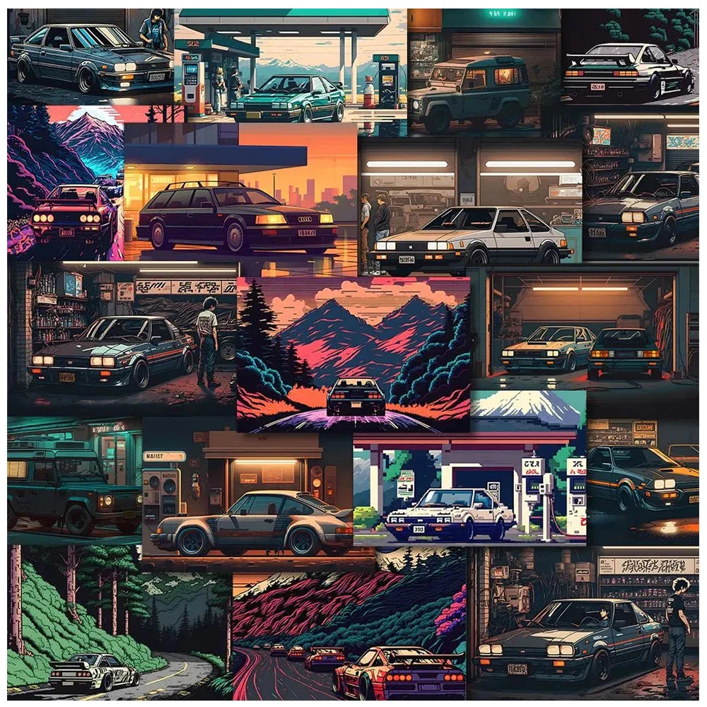 JDM Racing Car Graffiti Stickers Waterproof Decals 10/30/54pcs (Online Order Only)
