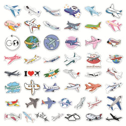 10/50PCS Aircraft Stickers Children's Toys Vehicle Airplane Stickers for Luggage Skateboard Laptop Home Refrigerator Decoration (ONLINE ORDER ONLY)