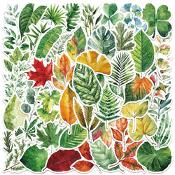 50pcs Cute Cartoon Plants Leaves Stickers For Luggage Guitar Laptop Skateboard Bicycle Car Vinyl Decals Waterproof Graffiti (ONLINE ORDER ONLY)