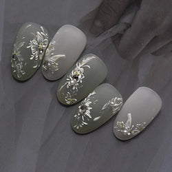 Petal Numerous Flowers Luxuriant Plant Garden Yellow Stamen Charming 5D Soft Relief Adhesive Nail Art Sticker 3D Manicure Decals (ONLINE ORDER ONLY)