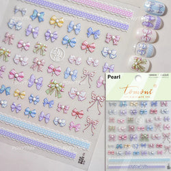 Black Rabbit Bunny Ribbon Bowknot Flower Cake Daisy Dessert Knife Fork Butterfly Self Adhesive Nail Art Stickers Manicure Decals (ONLINE ORDER ONLY)
