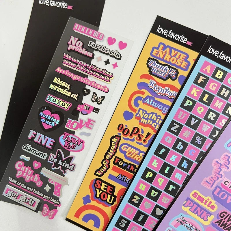 Ins Retro English Letter Material Stickers Scrapbooking DIY Album Decoration Sticker Personalized Korean Stationery (ONLINE ORDER ONLY)