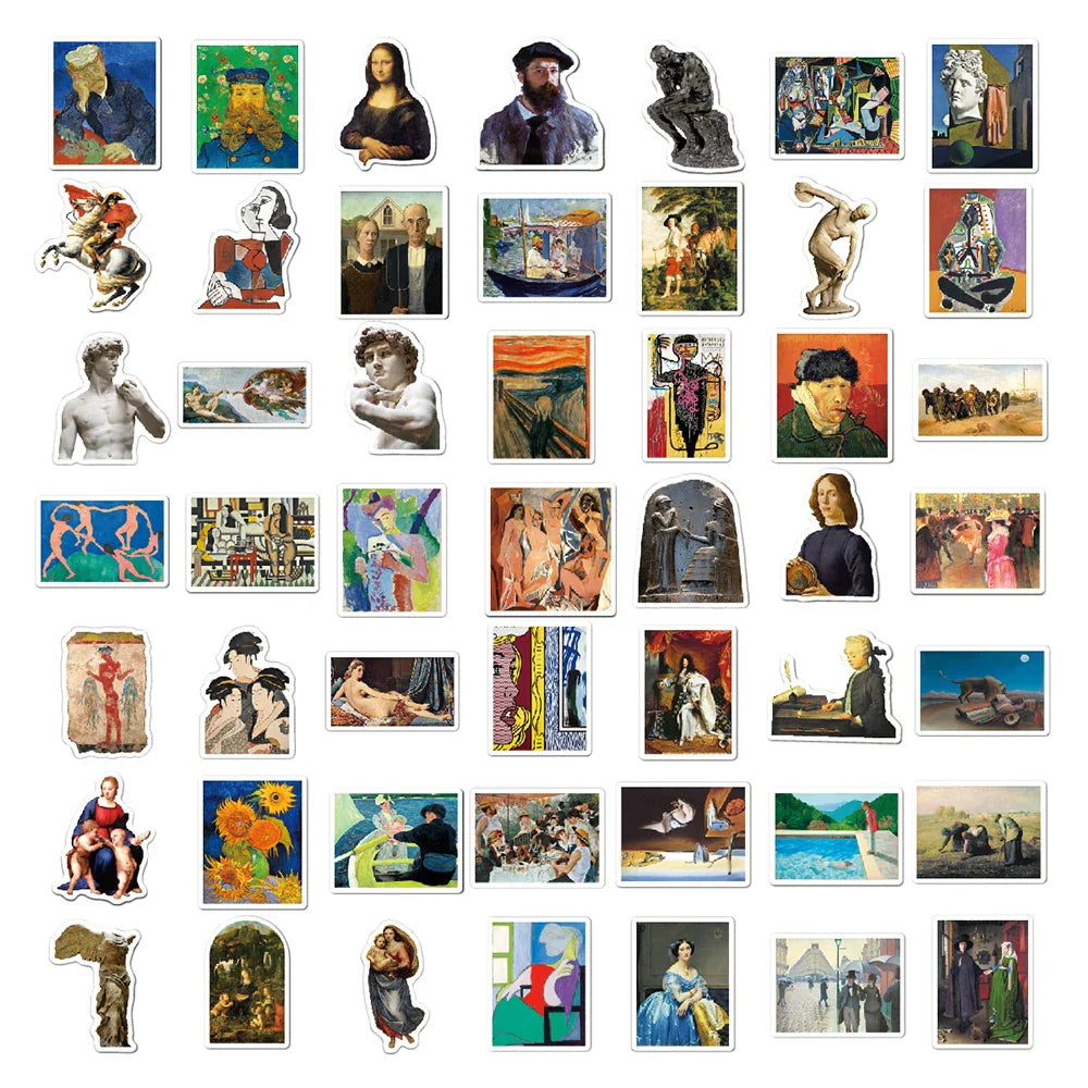 10/30/52/104pcs Art Paintings Aesthetic Stickers Motorcycle Travel Luggage Guitar Skateboard Classic Toy Cool Sticker for Kid (ONLINE ORDER ONLY)
