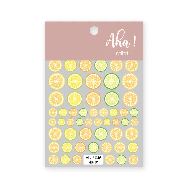 1Pc Cherry Fruit Nail Sticker Nail Art Decals Summer Lemon Grapefruit Self Adhesive DIY Nail Stickers Aha Series Nail Art Decor (Online Order Only)