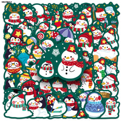 Cartoon Santa Snowman Christmas Stickers 10/50/100PCS Laptop Luggage Decals Kids Gift (Online Order Only)