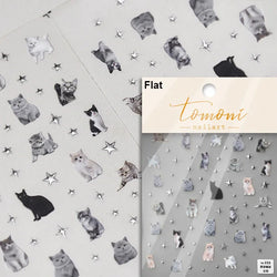White Halo Dyeing Cat Face Cup Black Orange Toy Umbrella Love Heart Kitty Cake Embossed Relief Nail Art Stickers Manicure Decals (ONLINE ORDER ONLY)