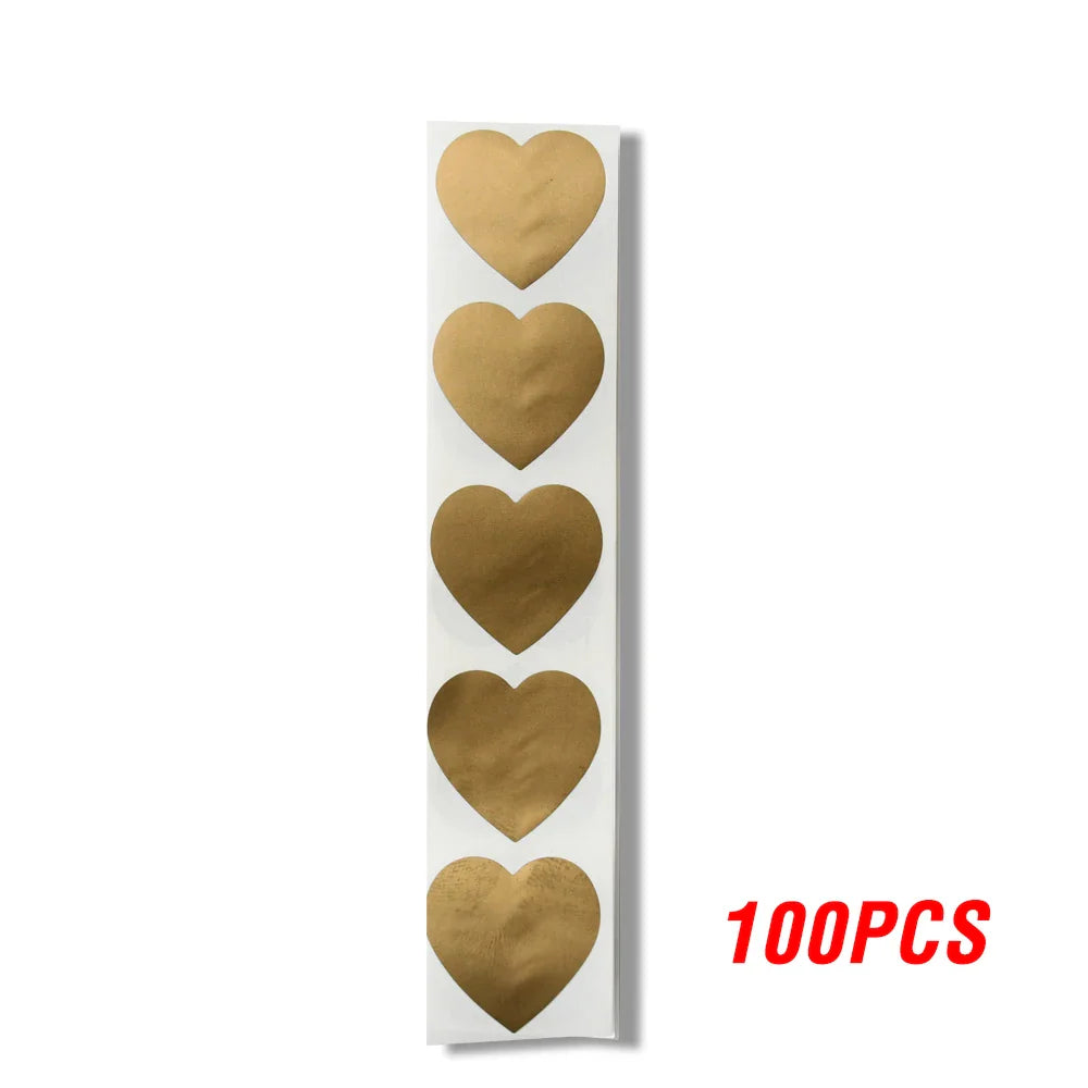 100-300pcs Heart Shape Labels Sticker 3 Colors Scratch Off Stickers DIY Handmade For Game Scratch Sticker Labels Stationer (ONLINE ORDER ONLY)